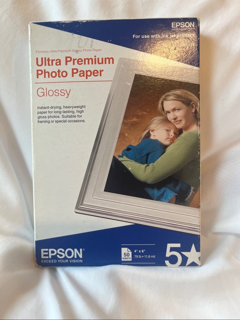 Epson White Glossy Photo Paper Pack 4x6 50 sheets
